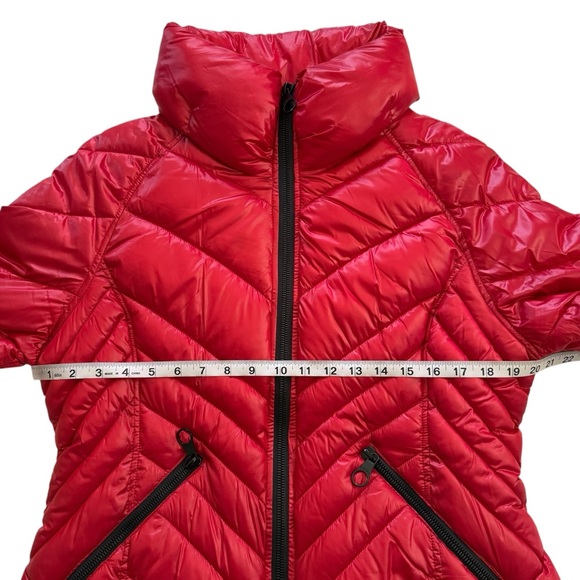 GUESS Women’s Storm Cuffs Quilted Transitional Red Puffer Jacket Size Large - Picture 11 of 16